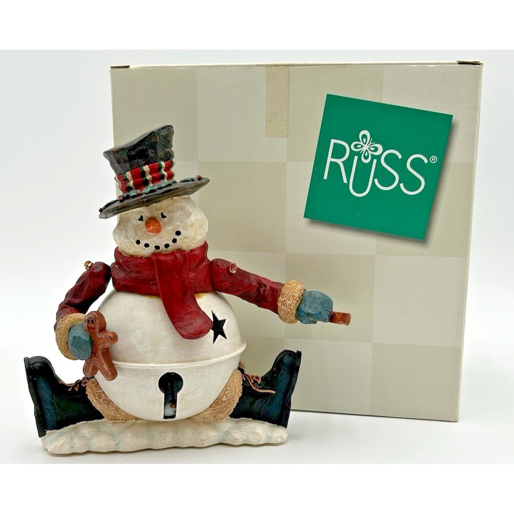 The Christmas Sampler Snowman Bell By Russ Berrie & Co. Gingerbread Man